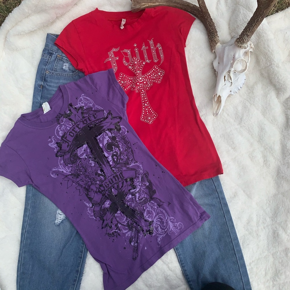 2 super fun sparkly t-shirts